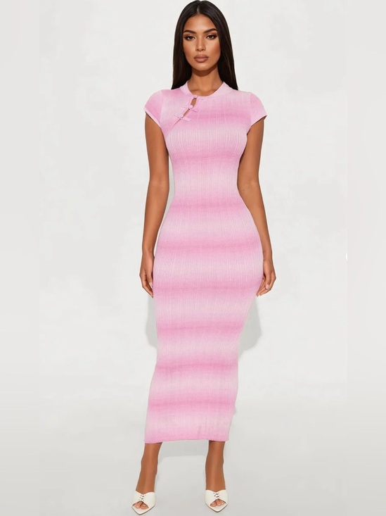 Fashion Nova Dresses & Skirts - Fashion Nova - Pink Ombre Ribbed Midi Dress
